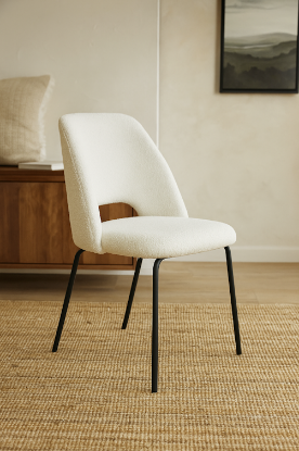 Picture of Deluxe Modern Dining Chair – Thick Cushion & Bouclé Fabric
