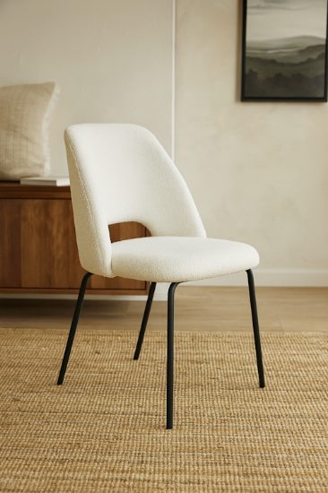 Picture of Deluxe Modern Dining Chair – Thick Cushion & Bouclé Fabric